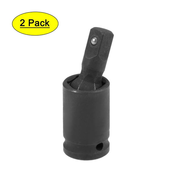 2 Pcs 1/4 Inch Drive Universal Joint Swivel Deep Impact Socket, CrV