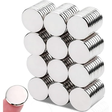 PEAKTREND 100 Pcs Strong Round Small Rare Earth Magnets, Mini Refrigerator Neodymium Magnets Disc for Whiteboard Locker Fridge DIY Crafts Dry Erase Board Cabinets, Crafts, DIY, Button Magnets