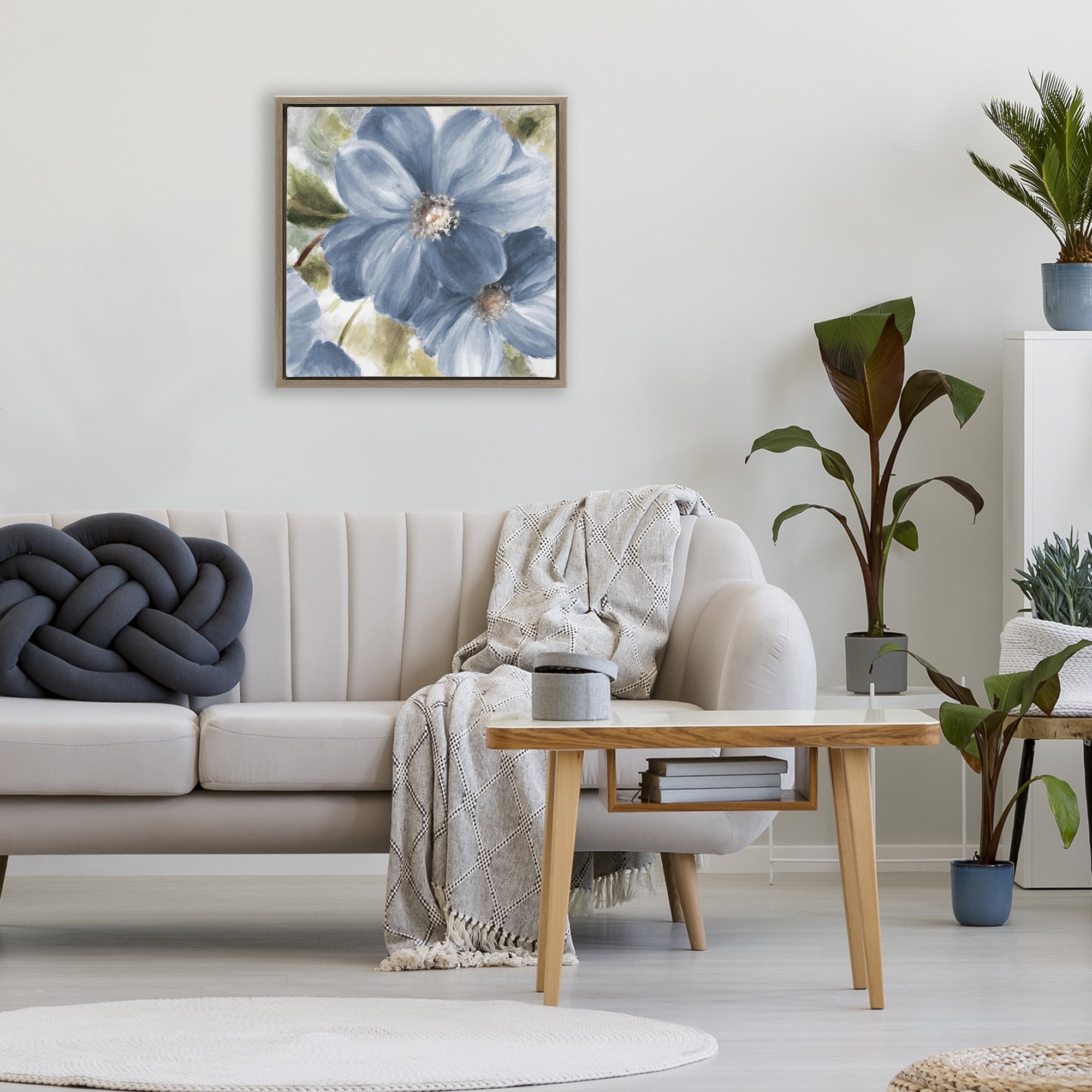 Stupell Industries Walk in Blue Beauty Brown Framed Floater Canvas Wall Art, design by Lanie Loreth