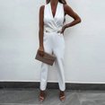 thumbnail image 2 of Odeerbi Jumpsuit for Womens Trendy Summer Solid 2024 Casual Sleeveless Backless Suspender Jumpsuit White, 2 of 9