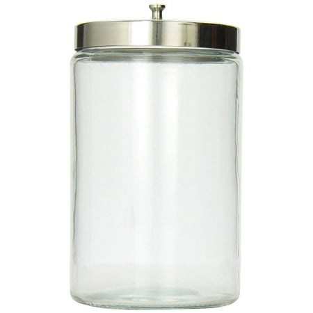 MABIS Decorative Storage Apothecary Clear Glass Jar for Kitchen, Bathroom or Laundry Organization