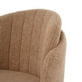 thumbnail image 5 of Teddy Fleece Dressing Chair, Modern Dining Chair with Silver Metal Legs, Armchair Upholstered Dining Chairs, Accent Desk Chair for Dining Room, Kitchen, Vanity, Living Room(Brown,Set of 2), 5 of 10