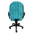 thumbnail image 3 of Abstract Office Chair Slipcover, Wavy Stripe Pattern with Grunge Design Swirls Pattern Antique Composition, Stretch Decorative Fabric Cover, Standard Size, Aqua Blue Turquoise, by Ambesonne, 3 of 5