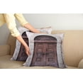 thumbnail image 2 of Ambesonne Rustic Throw Pillow Cover 2 Pack, Arched Venetian Door, 18", Brown Cream, 2 of 5