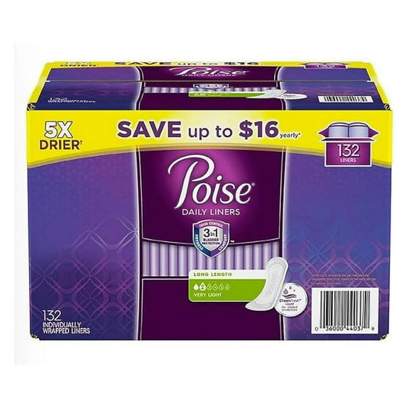 An item of Very Light Absorbency Long Panty Liners, 132 ct.-