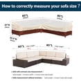thumbnail image 5 of Outdoor Sectional Cover V-Shaped Garden Patio Furniture Covers Waterproof Rip-Stop Anti-UV 600D Outdoor Couch Sofa Cover with 3 Air Vents, 85"(85''L) x 33.5''D x 31''H, Beige & Reddish Brown, 5 of 8