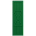 thumbnail image 5 of 12"W x 27"H True Fit PVC Center X-Board Farmhouse Fixed Mount Shutters, Viridian Green (Per Pair - Hardware Not Included), 5 of 7