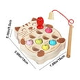 thumbnail image 3 of Juego de juguetes de pesca de madera magnética | Madera natural de mano | Habilidades motoras finas y coordinación mano-ojo | Juego sensorial multicolor | Juego educativo de aprendizaje temprano, 3 of 6