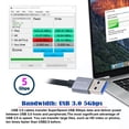 thumbnail image 4 of Xiwai USB 3.0 Type-A Male to USB3.0 A Male Cable Silver 5Gbps for Disk SSD Camera Data 30cm, 4 of 6