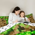 thumbnail image 5 of Manfei Letter Monogrammed T 3-Piece Full Size Comforter Sets for Teens Boys Girls,Construction Game Bedding Comforter Set,Building Blocks Lightweight Bedding Sets,Microfiber Bedroom Decor, 5 of 8