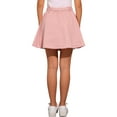 thumbnail image 3 of Falda de mezclilla mini de cintura alta A-line para mujeres Inspire Chic con cinturón S Rosa, 3 of 6