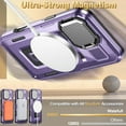 thumbnail image 4 of KOMI for iPhone 16 Pro Max MagSafe Case with Adjustable Metal Camera Lens Cover Stand with 1 Screen Protector,[Mil-Grade Protect] Rugged Heavy Duty Magnetic Case for iPhone 16 Pro Max 6.9" Purple, 4 of 5