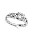 thumbnail image 4 of White CZ Round Solitaire Celtic Knot Ring .925 Sterling Silver Band Jewelry Female Size 10, 4 of 4