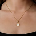 thumbnail image 3 of Gem Stone King 18K Yellow Gold Plated Silver White Moissanite and White Lab Grown Diamond Necklace for Women | 1.39 Cttw | Gemstone Birthstone | Heart Shape 7MM | With 18 inch Chain, 3 of 3