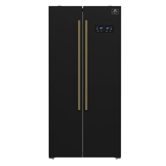 Forno Salerno Espresso 33-inch Side-by-Side 15.6 Cu.Ft. Black Refrigerator
