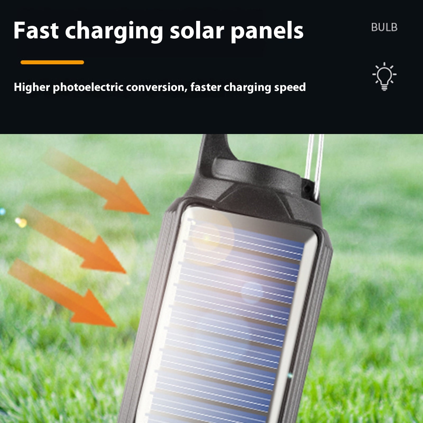 Wzzjkit Solar Tent Lights USB Rechargeable Led Camping Lantern, Outdoor Hanging Light Bulbs with Clip Hook for Camping, Christmas, Decorations, Emergency, Flashlight