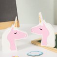 thumbnail image 1 of OULII Simple Unicorn Head Decorative Sculpture Pink Wood 1Pack, 1 of 8