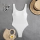thumbnail image 5 of Trajes de baño de una pieza para mujer, conjuntos de bikini sin espalda con tirantes ajustables a la moda de color sólido para mujer, traje de baño para mujer, 5 of 6