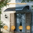 thumbnail image 4 of 40x40 Inch Outdoor Door Window Awning with Drainage Design, Black Bracket & Brown Panel, Weather Resistant Canopy Shield Against UV Rain Snow for Porch Patio Home Exterior, 4 of 14
