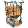 Minuteman Country Wrought Iron Log Holder with Tools - Graphite