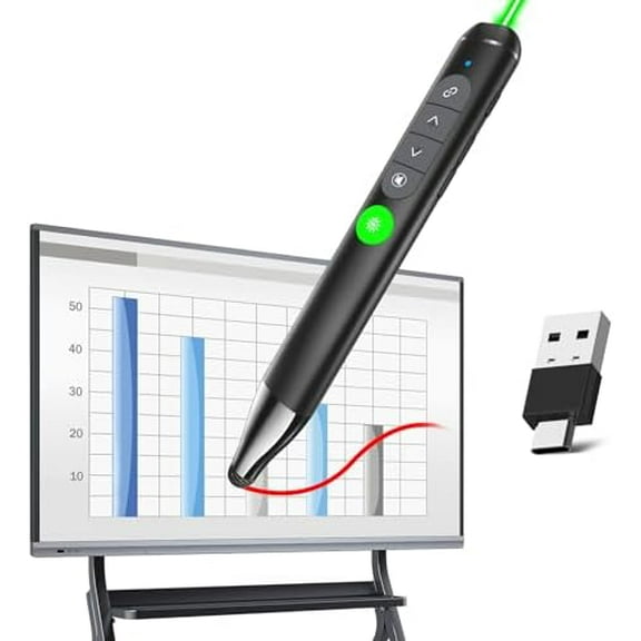 Touch Screen Presentation Clicker: With Stylus  & Laser Pointer – Wireless for Smart Board, Android/Windows/Mac