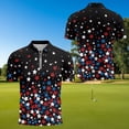 thumbnail image 4 of Jeiento 4Th of July His and Hers Matching Outfits Womens Sleeveless Golf Shirts Patriotic Star Golf Shirt for Men Moisture Wicking Golf Tops for Tennis Athletic Workout Running, Men's S, 4 of 6
