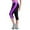 Purple, variant on TGPMGRZ Color Block Capri Leggings for Women High Waisted Tummy Control Contrast Striped Cropped Workout Pants Gym Running Athletic Yoga Pants, Purple Size XL