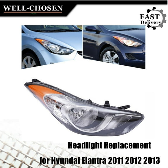For Hyundai Elantra 2011 2012 2013 Halogen Headlight Right Passenger Assemblies