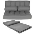 thumbnail image 2 of Resenkos Floor Chair, Sofa Chair, Floor Seat,6-Position Foldable Floor Sofa Bed with Detachable Cloth Cover-Gray, 2 of 6