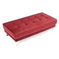 thumbnail image 3 of Passion Furniture Derek Cherry Velvet Upholstered Ottoman, 3 of 3
