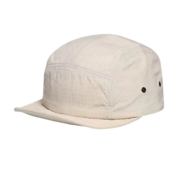 5 Panel Short Brim Cap Unisex for Outdoor Daily Casual Wear Beige