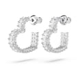 thumbnail image 3 of Pendientes Swarovski Matrix Hoop con forma de corazón tejido con cristales transparentes, 3 of 6