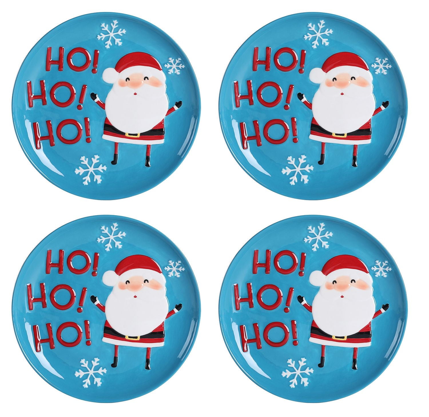 Holiday Time Santa Appetizer Plate, 4-Piece