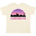 thumbnail image 3 of Inktastic Albuquerque New Mexico Retro Sunset Skyline Girls Toddler T-Shirt, 3 of 5