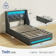 thumbnail image 2 of Greenstell Smart Charging Storage Bed Frame - 900lbs Capacity Noise-Free, Twin, Dark Gray, 2 of 7