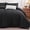 Black, variant on Sleep Zone Striped Jacquard Bedding Set Full Size, 3 Piece Luxury Ultra Soft Comforter Set, Lightweight Breathable & Durable Black Bedding Set