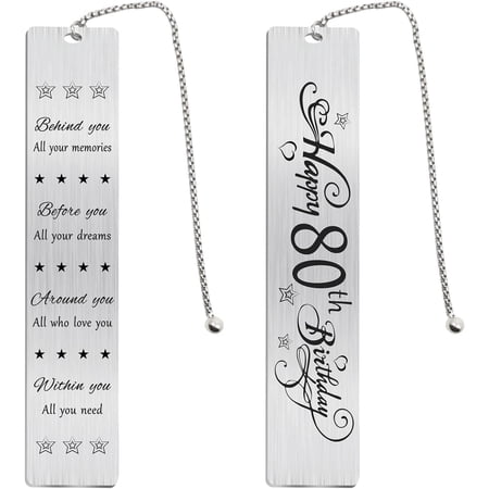 Happy 80th Birthday Gifts for Women Men 80 Year Old Birthday Bookmark Gift for Male Female 80 Bday Decorations