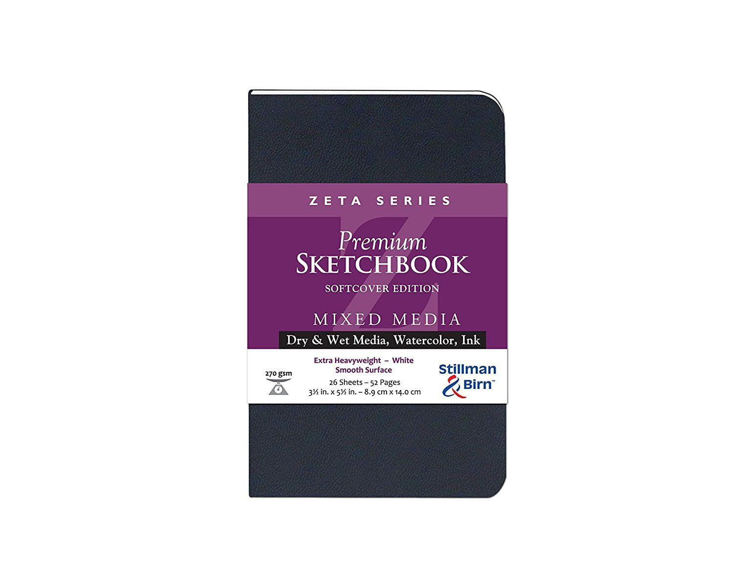 25 Sheets Stillman & Birn Zeta Hardbound Sketchbook 5.5x8.5 Natural White Heavyweight 180lb