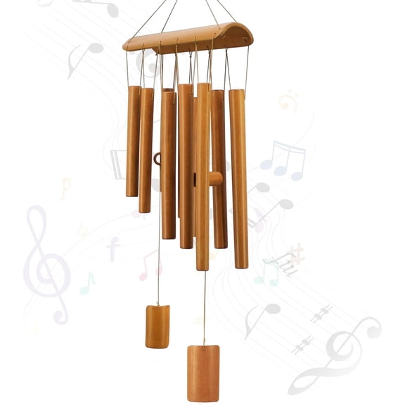 Wind Chimes for Outside, Sympathy Wind Chimes Bamboo Windchimes Outdoors with Natural Sounds, Gifts for Mom, Indoor Outdoor Decorations for Patio Porch Garden and Backyard