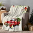 thumbnail image 2 of Christmas Flannel Blanket for Bed,Travel and Camping, Red Truck Winter Snowflakes Cardinal Bird Super Soft Cozy Blanket for All Seasons 30"x40", 2 of 9