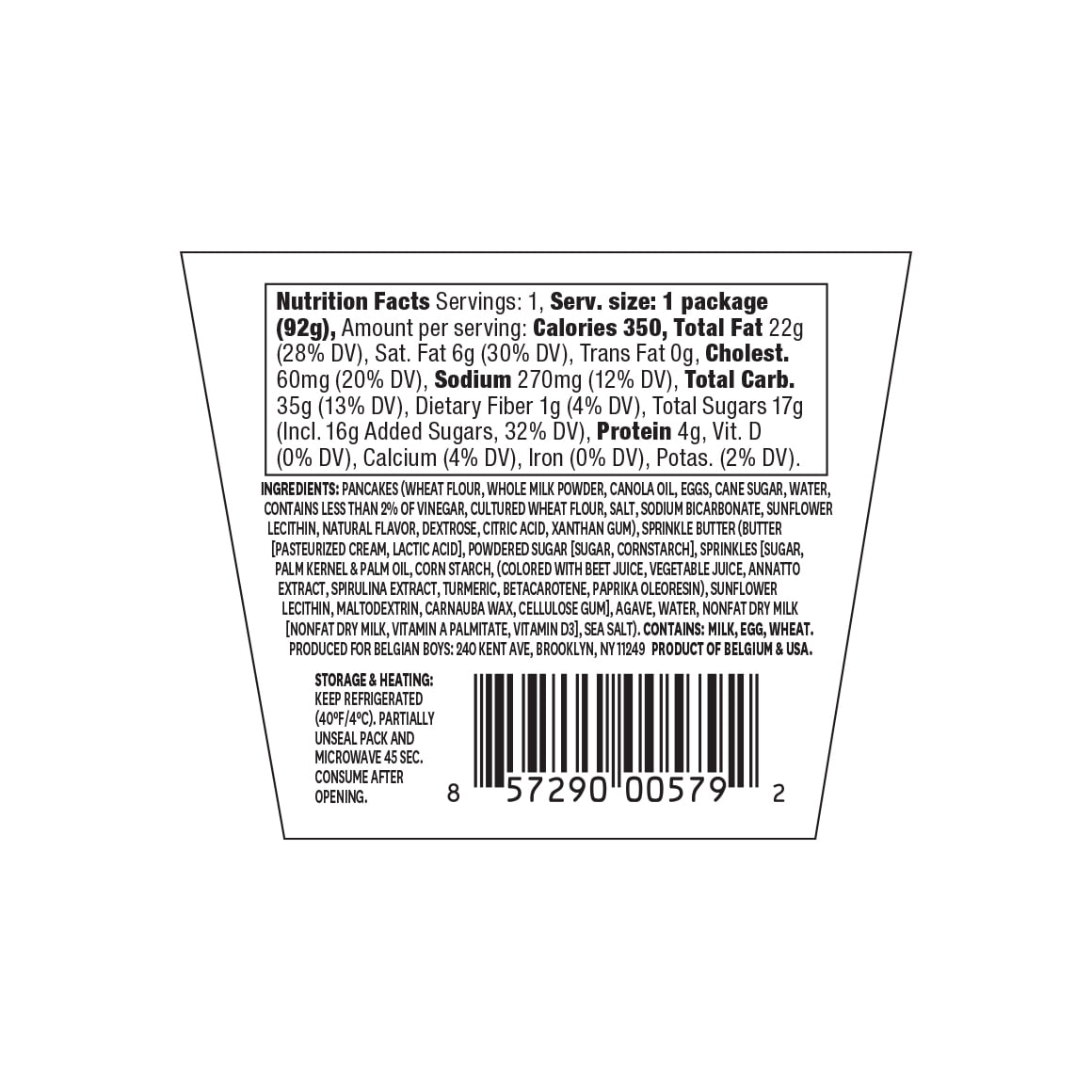 Belgian Boys Bite-Sized Pancakes & Go with Sprinkle Butter, 3.25oz Cup (Refrigerated)