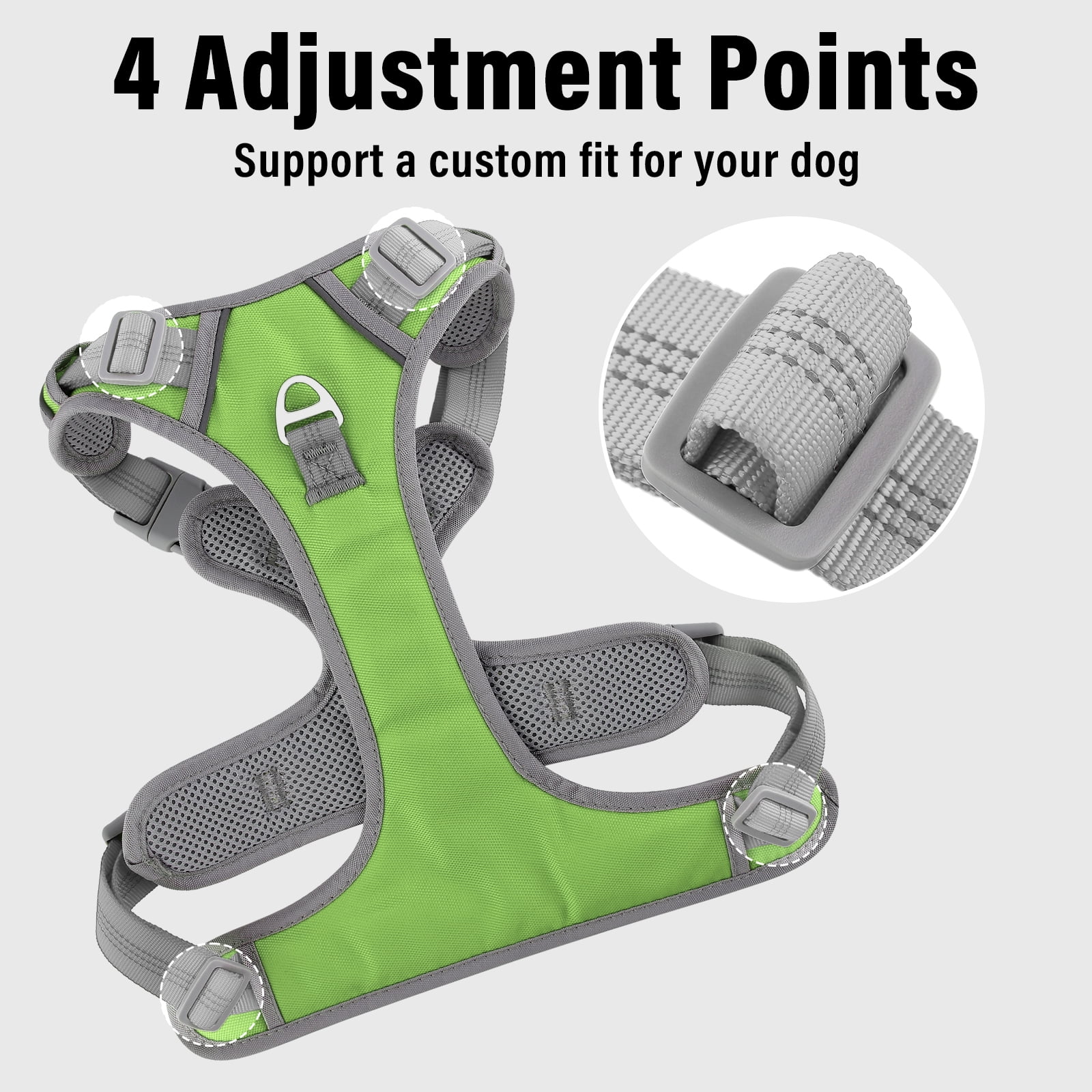 Plutus Pet No Pull Dog Harness, Release At Neck, Reflective Adjustable Dog Vest Harness, Easy Control Handle for Walking, for Small Medium Large Dogs, Green, M