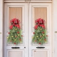 thumbnail image 3 of Matsuzay Llamador de puerta navideño, luminosa con luz LED, resistente al agua y duradera, ideal para guardar en Navidad, Año Nuevo y bodas. Kits de decoración para fiestas Lazo rojo no iluminado, 3 of 6