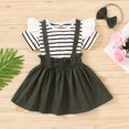 thumbnail image 2 of 3pcs Baby Romper Vêtements Ensemble Fille Combinaison Florale + Jupe Sangle Tenues, 2 of 8