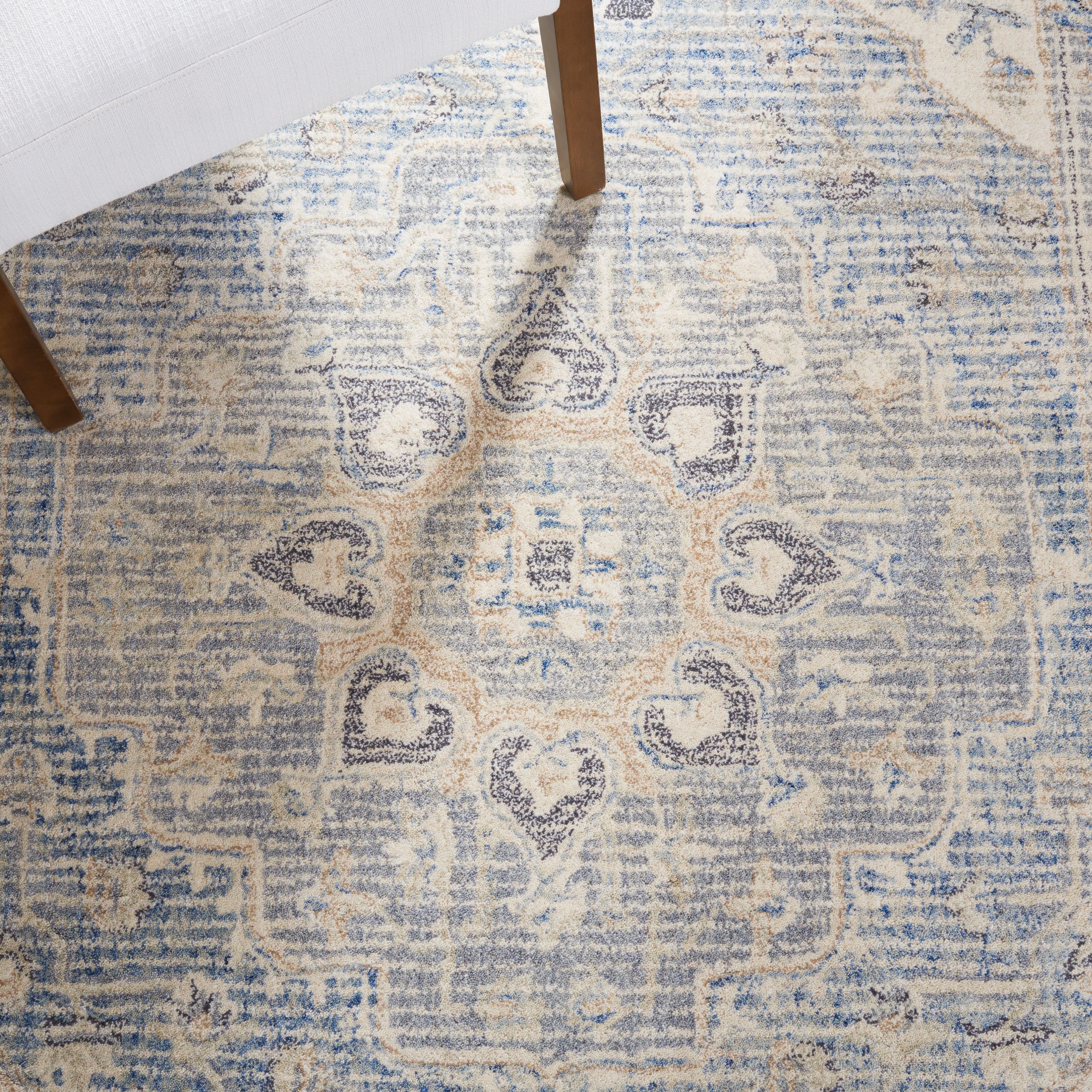 SAFAVIEH Metro Marion Medallion Area Rug, Light Grey/Ivory, 6' x 9'