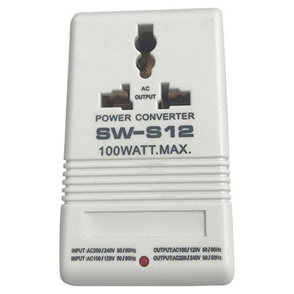 Seitruly Convertidor de voltaje de doble vía para oficina, electricidad de viaje para acampar, 110V a 220V, inversor regulador de adaptador Adaptadores de corriente Blanco S12 1000W