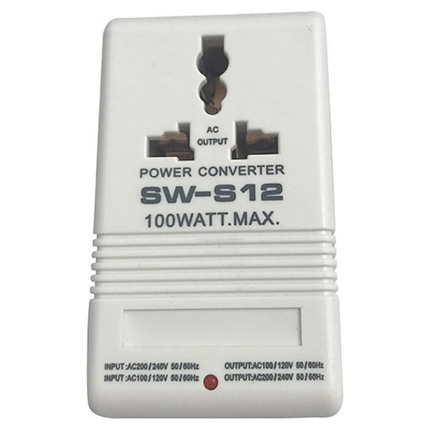 Inteprter Convertidor de voltaje de doble vía para Hotel en casa, electricidad de 110V a 220V, adaptador reductor, regulador de fuente de Adaptadores de corriente Blanco S12 1000W