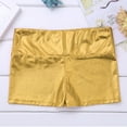thumbnail image 4 of DPOIS Girls Shiny Metallic Booty Shorts Dance Sports Slim Hot Pants Activewear Gold 12, 4 of 6