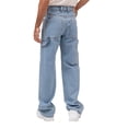 thumbnail image 3 of Jeans de mezclilla MCHK 8029. Corte carpintero, Tiro alto. Para caballero, Azul claro. MCHK  Carpintero, 3 of 5