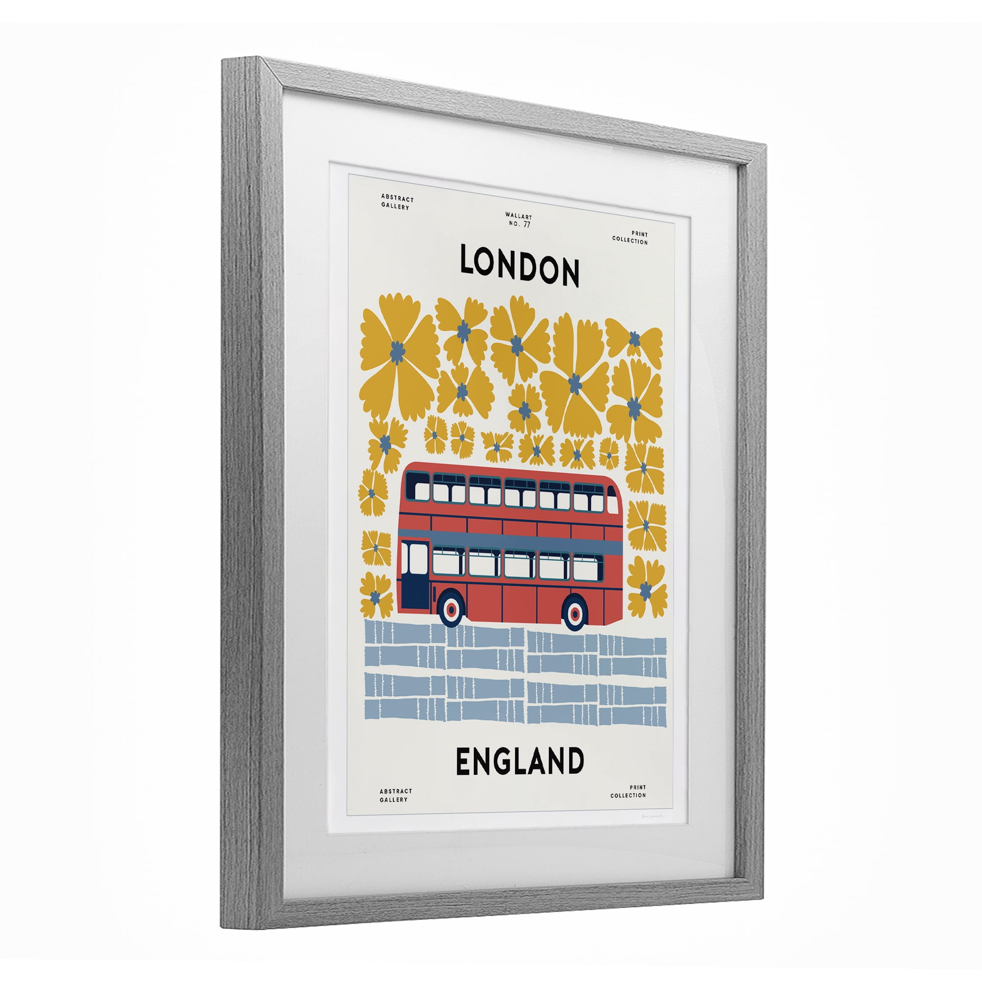 Stupell Industries Groovy London Bus Gray Framed Print Under Glass, design by Omar Escalante